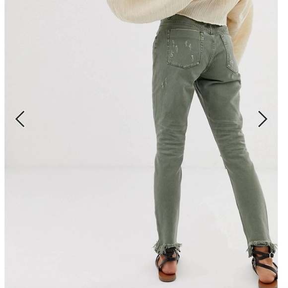 One Teaspoon Freebirds high rise chewed hem skinny jeans green - Picture 2 of 9